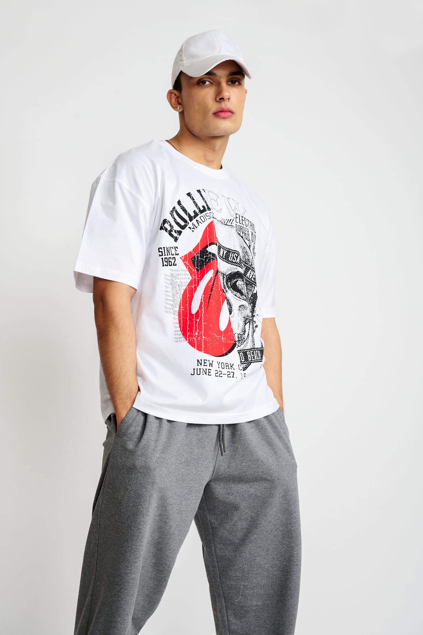 Punk White Oversized T-shirt