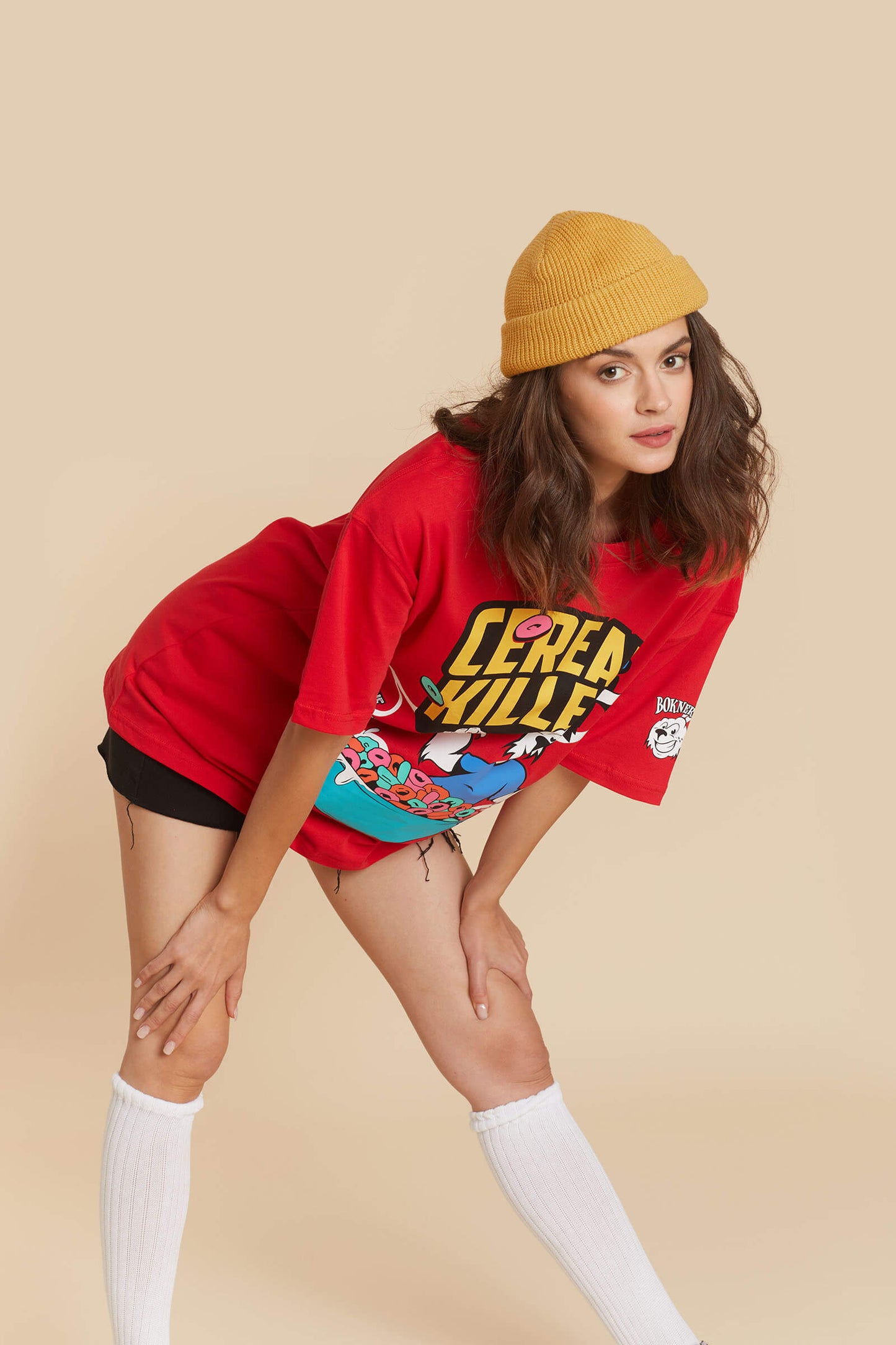Red Cereal Killer Oversized T-shirt
