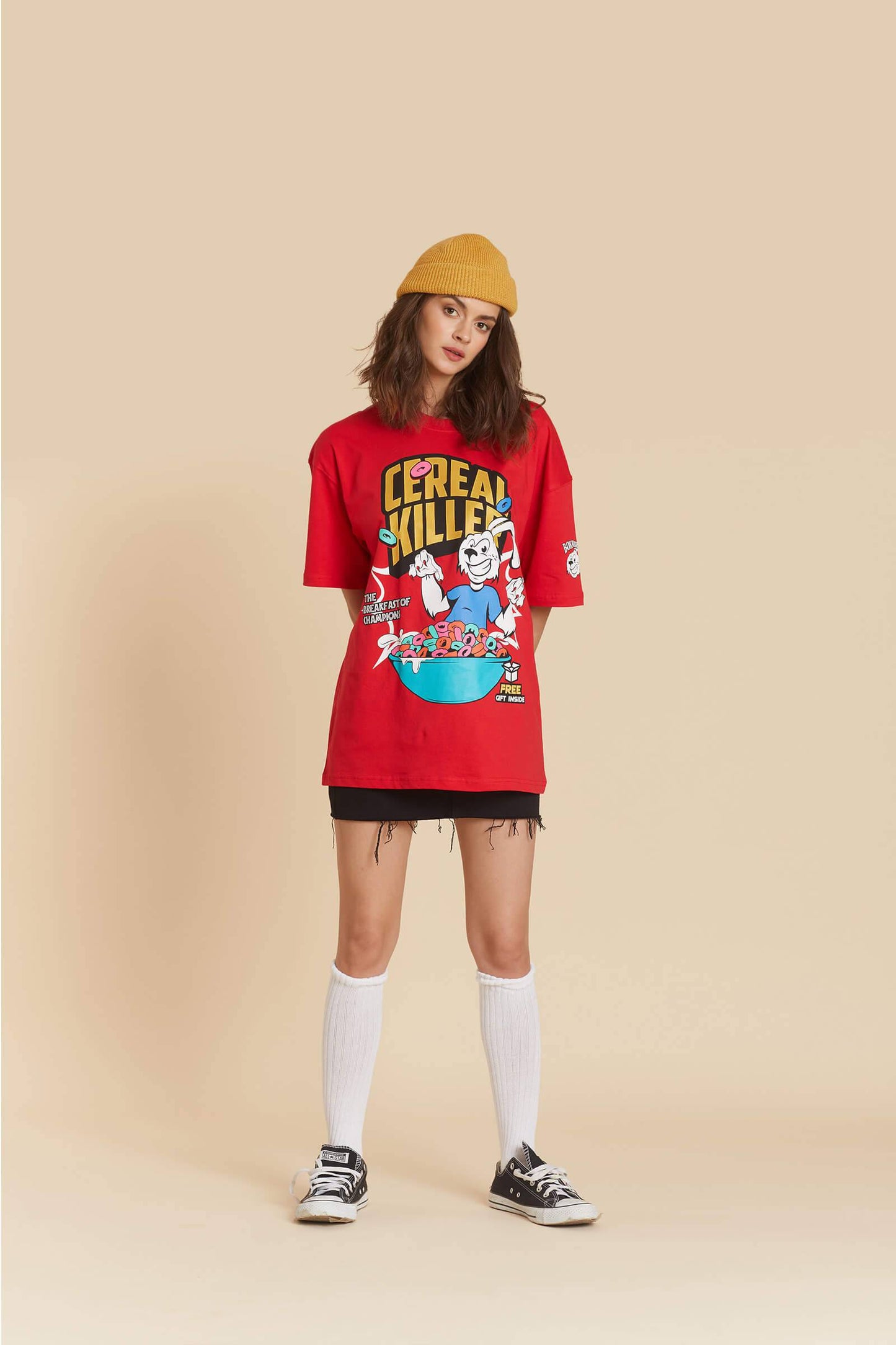Red Cereal Killer Oversized T-shirt