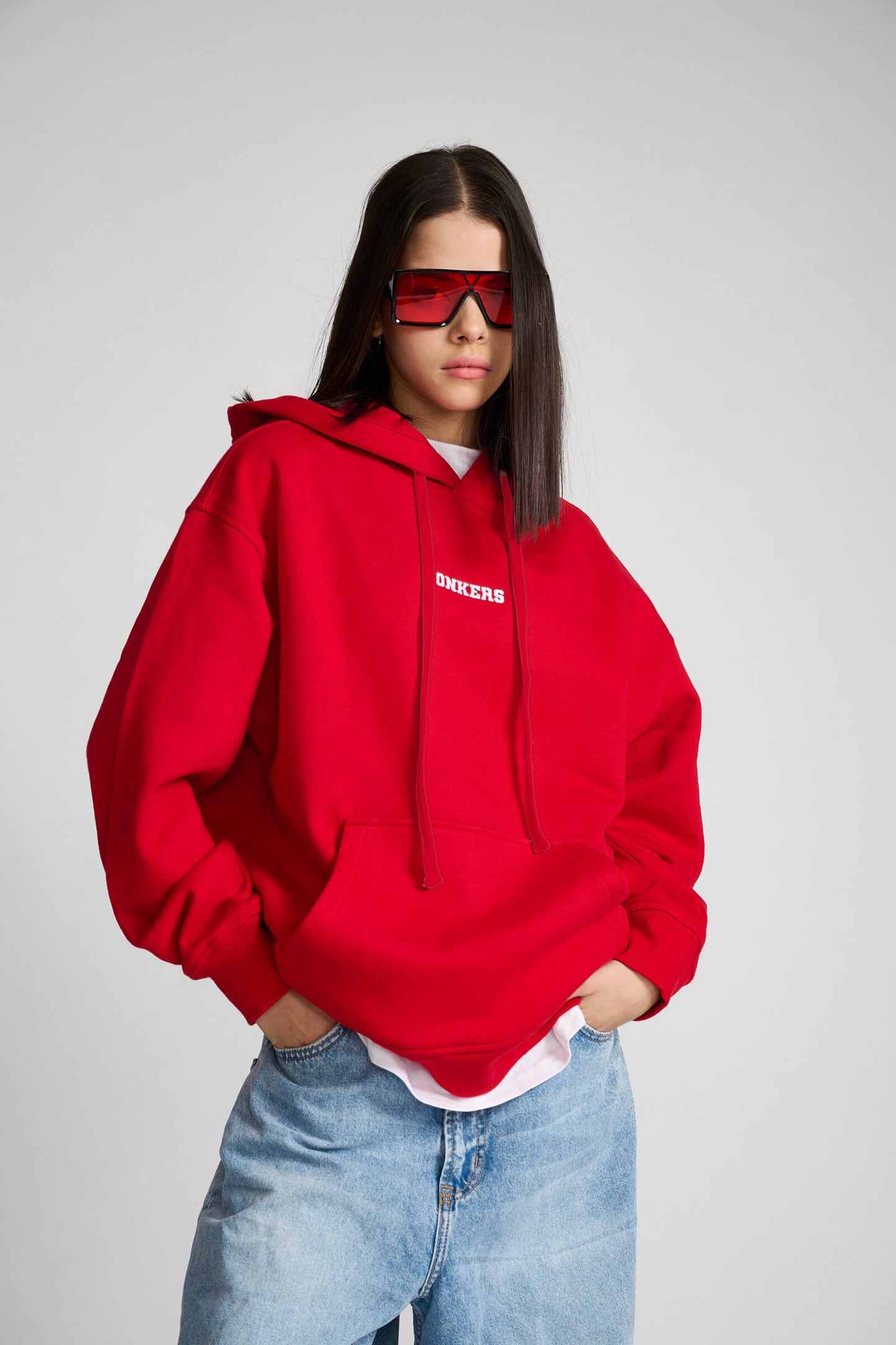 Red Signature Oversized Heavyweight Hoodie (Fleece)