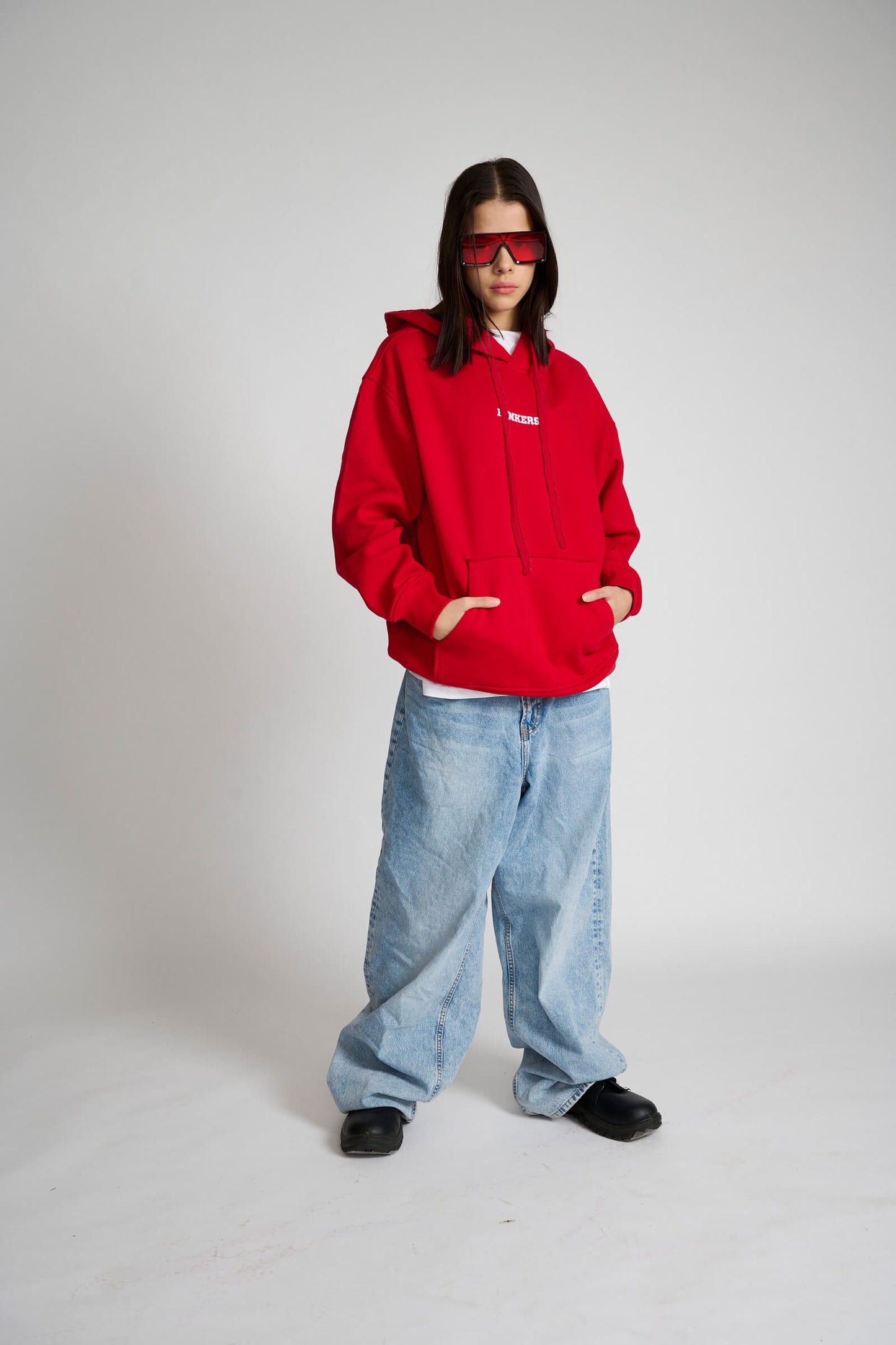 Red Signature Oversized Heavyweight Hoodie (Fleece)