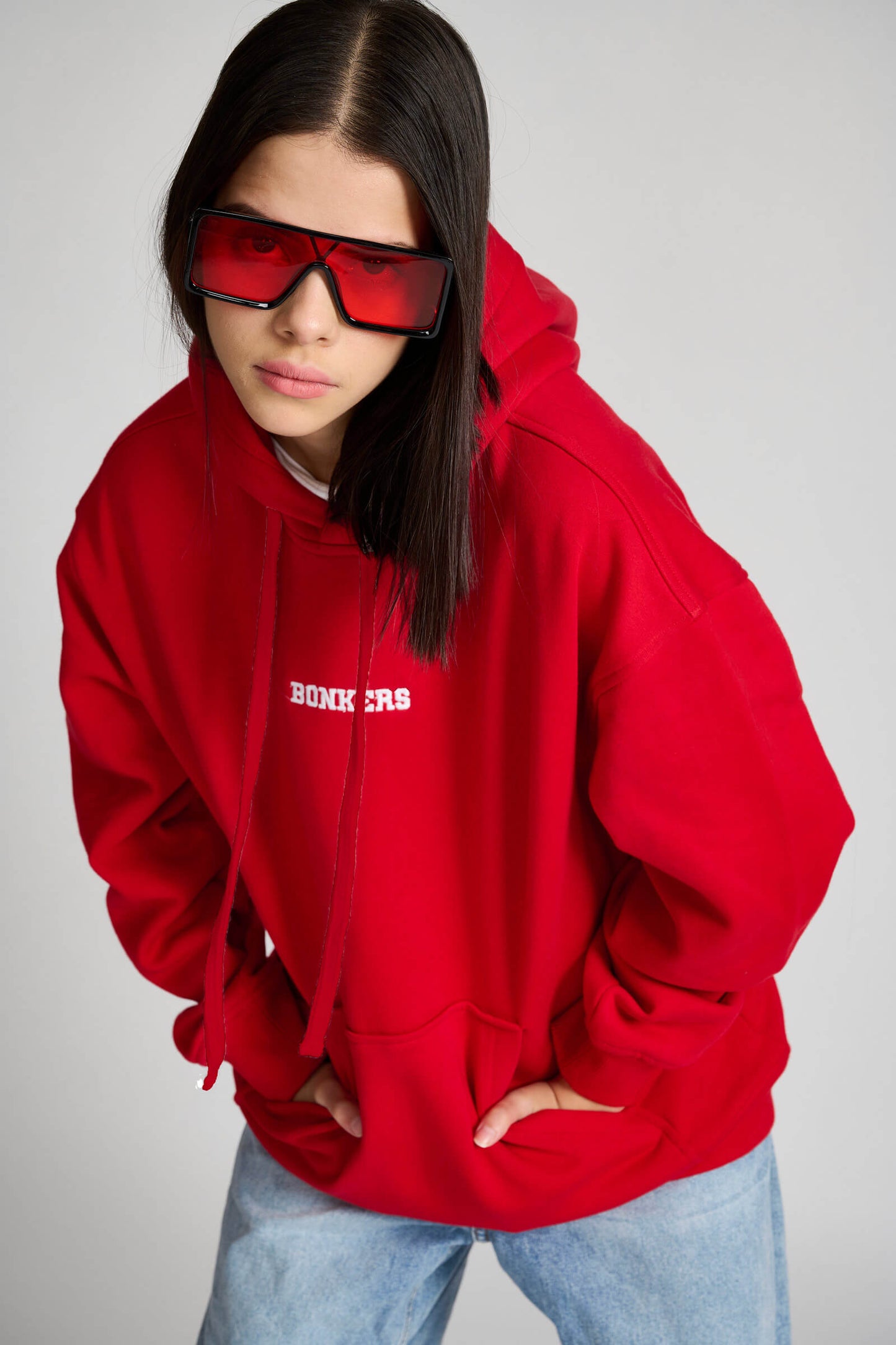 Red Signature Oversized Heavyweight Hoodie (Fleece)