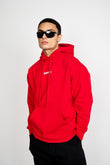 Red Signature Oversized Heavyweight Hoodie (Fleece)
