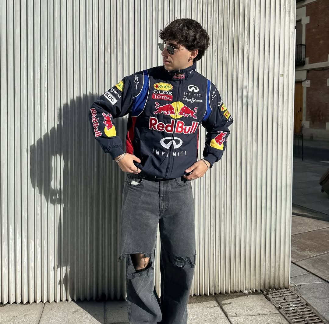 Red Bull Vintage Embroidered Jacket – Classic Motorsport Icon - Prime Fitz