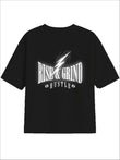 All Day Black Oversized Tee - Thunder Hustle