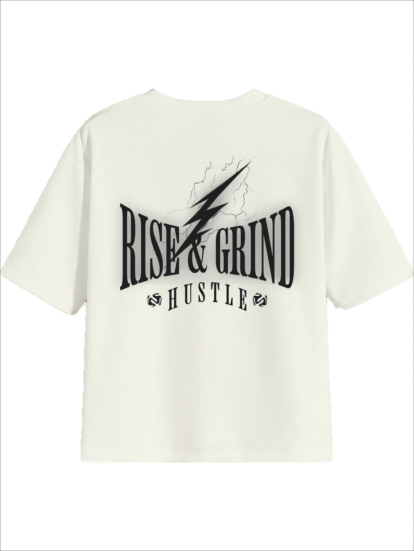 All Day Not-White Oversized Tee - Thunder Hustle