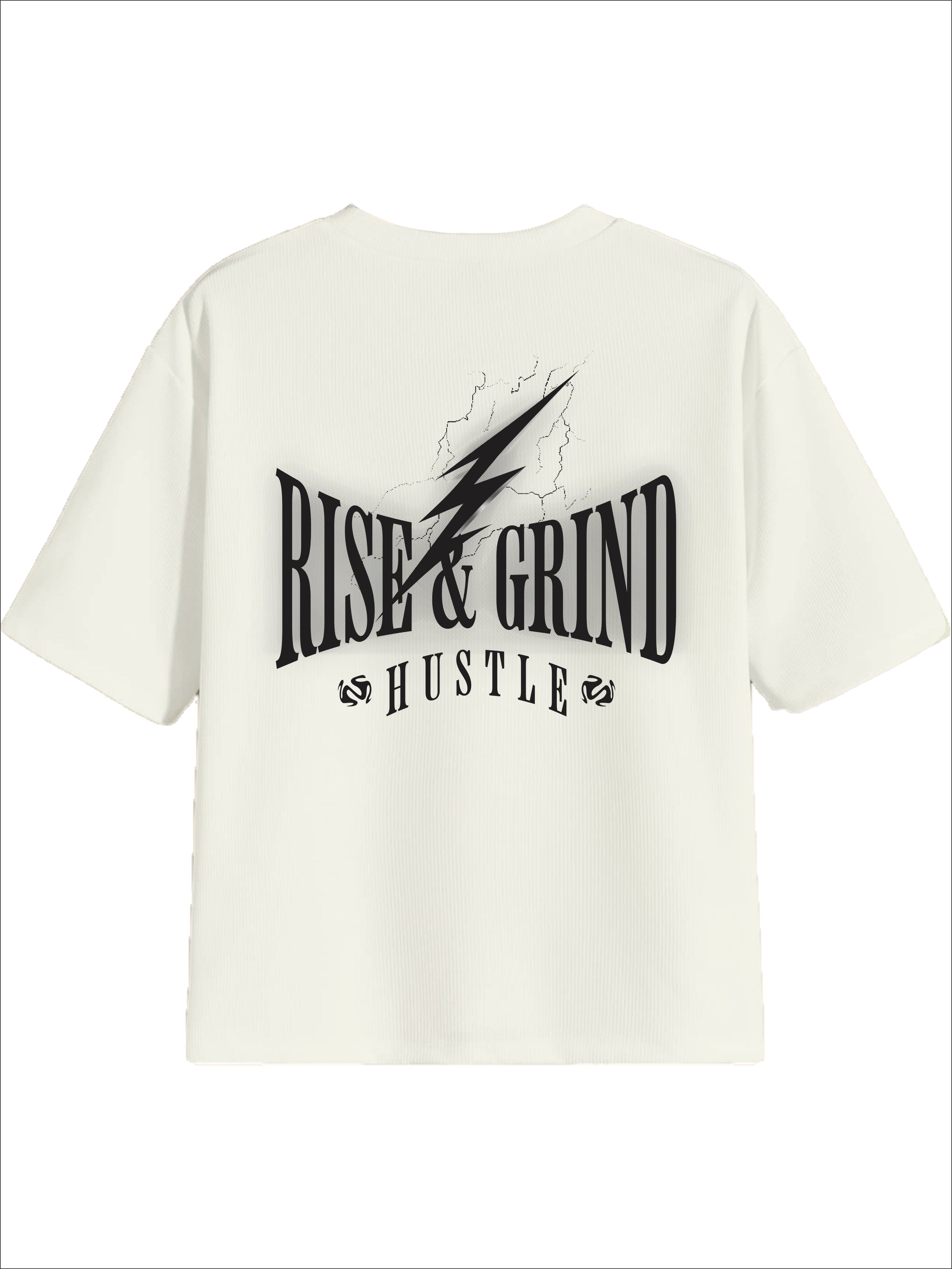 All Day Not-White Oversized Tee - Thunder Hustle