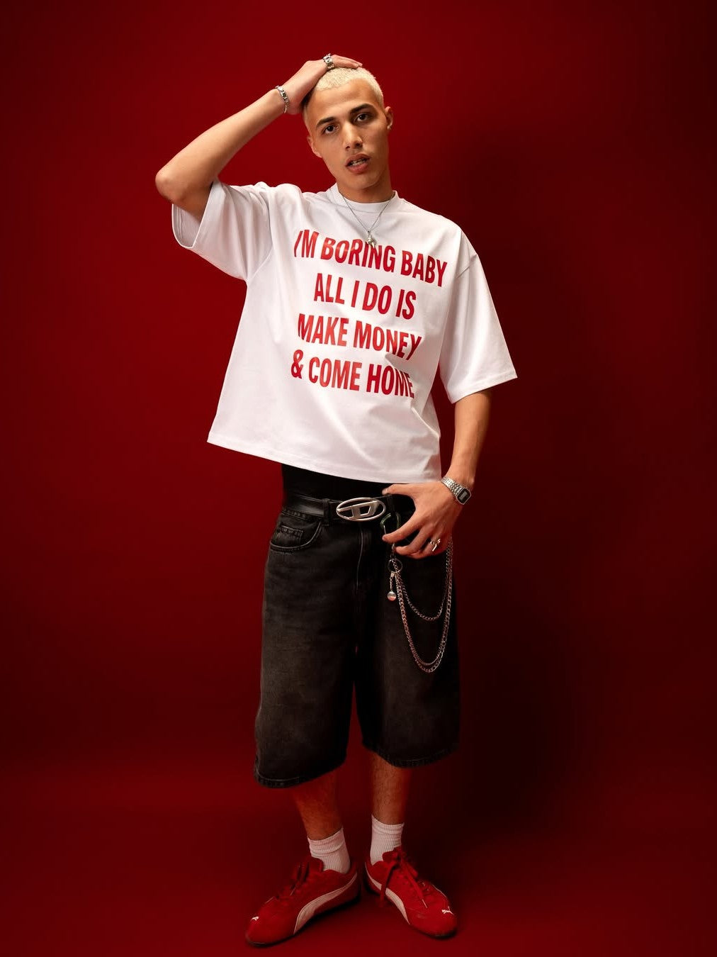 "I'm Boring Bby" Oversized Boxy Tee - Prime Fitz