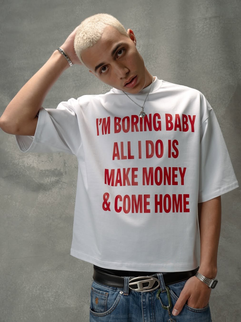 "I'm Boring Bby" Oversized Boxy Tee - Prime Fitz