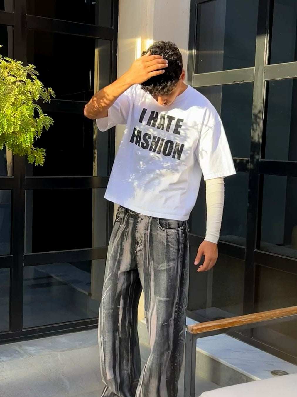 "I HATE FASHION" Oversized Tee - Prime Fitz