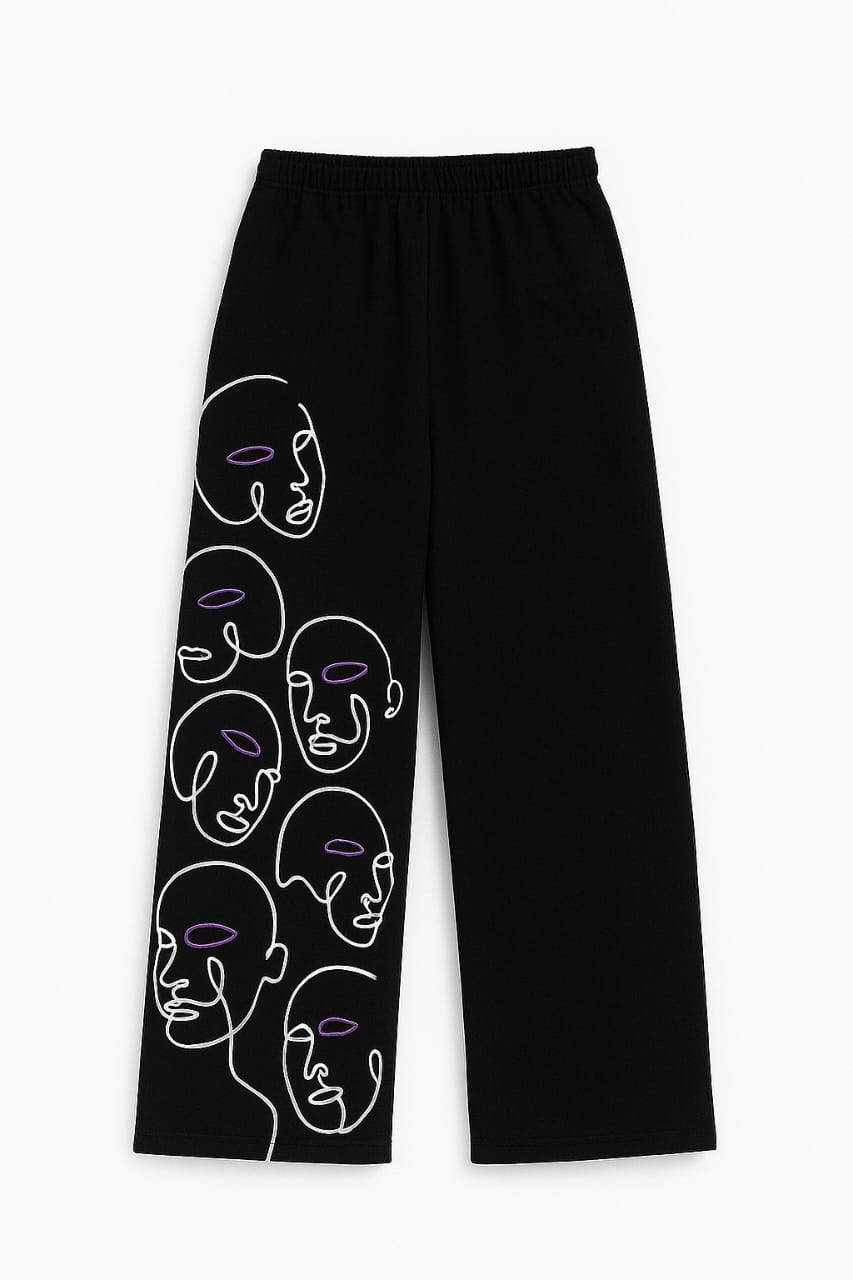 "Void Faces" Baggy Trackpants - Prime Fitz