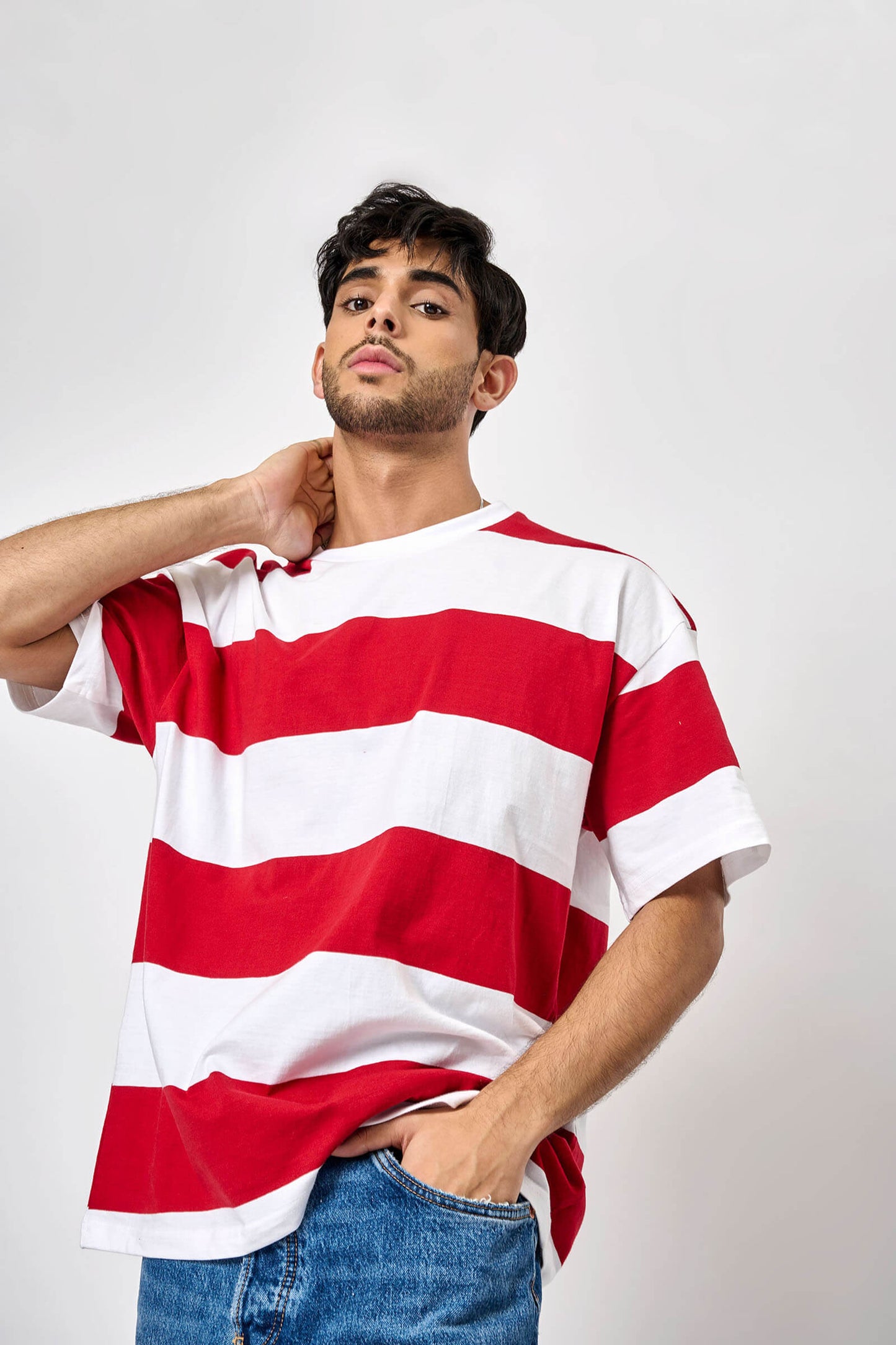 Ruby Stripes Heavyweight Oversized T-shirt