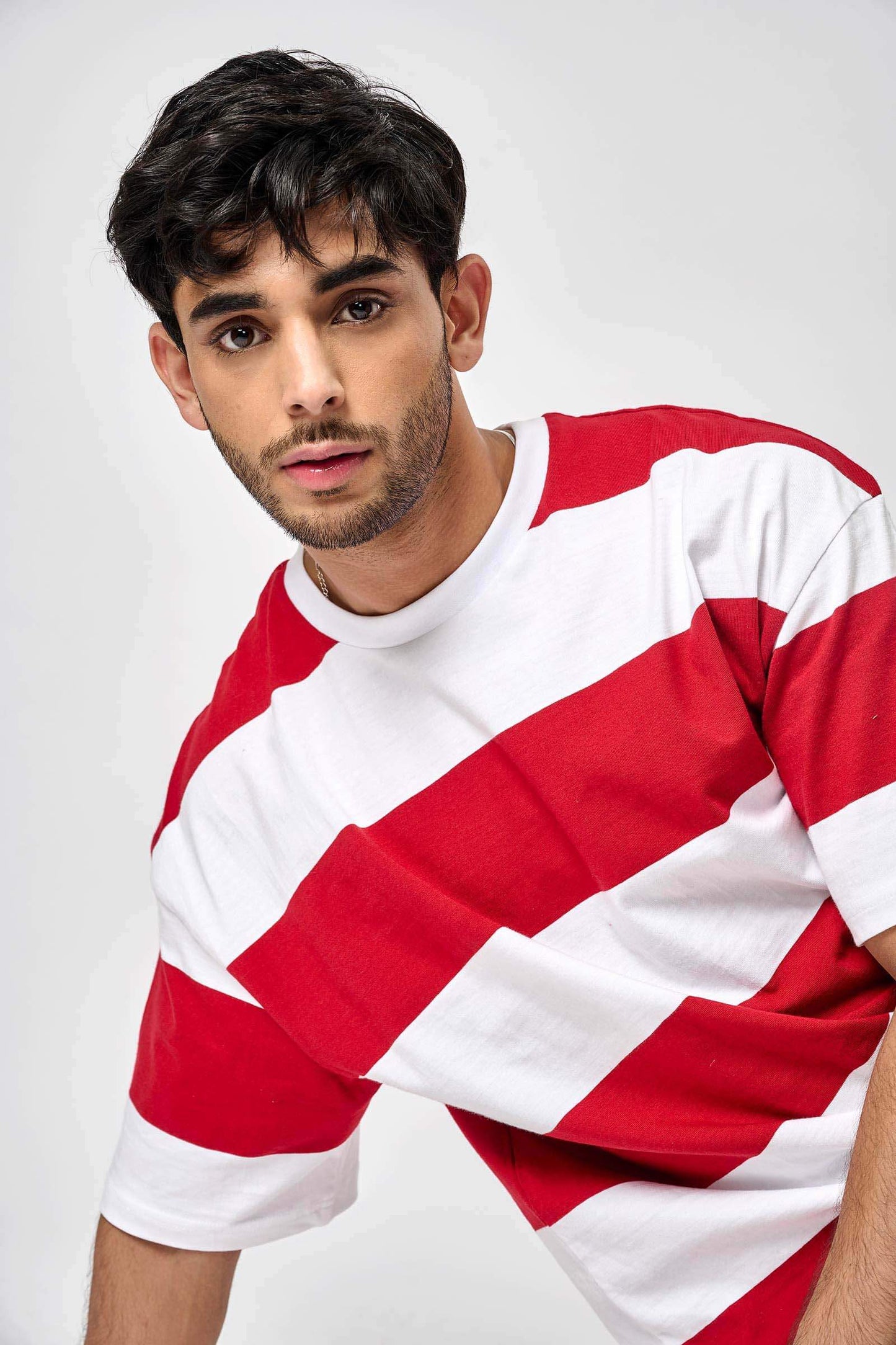 Ruby Stripes Heavyweight Oversized T-shirt