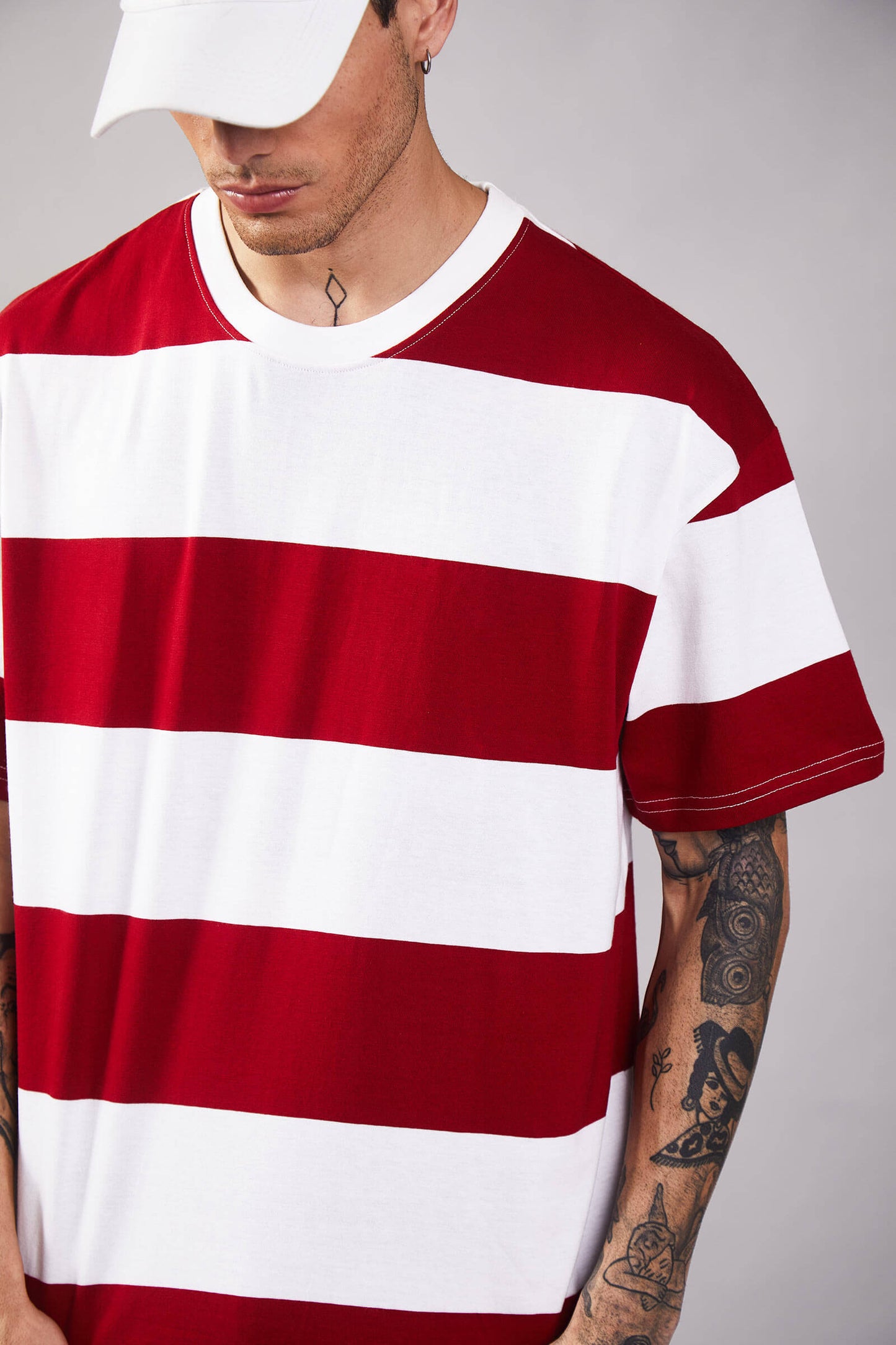 Ruby Stripes Heavyweight Oversized T-shirt
