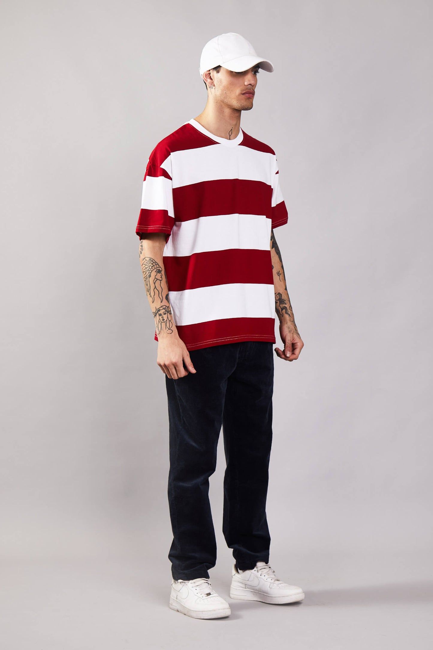 Ruby Stripes Heavyweight Oversized T-shirt