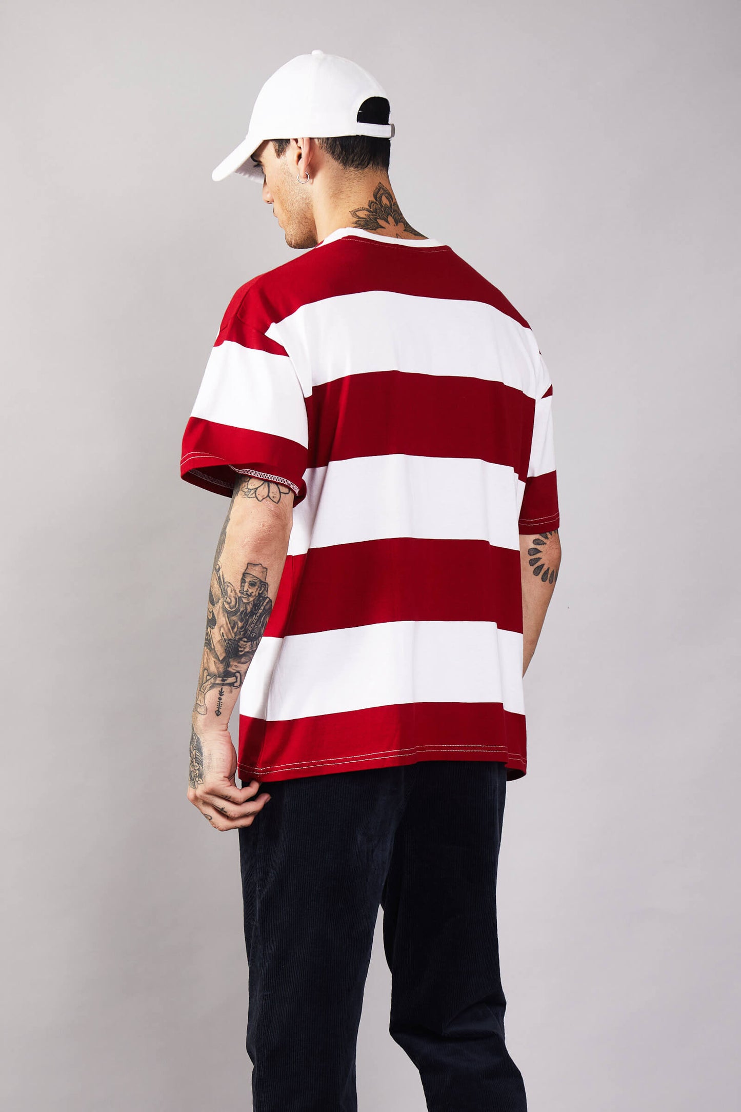 Ruby Stripes Heavyweight Oversized T-shirt