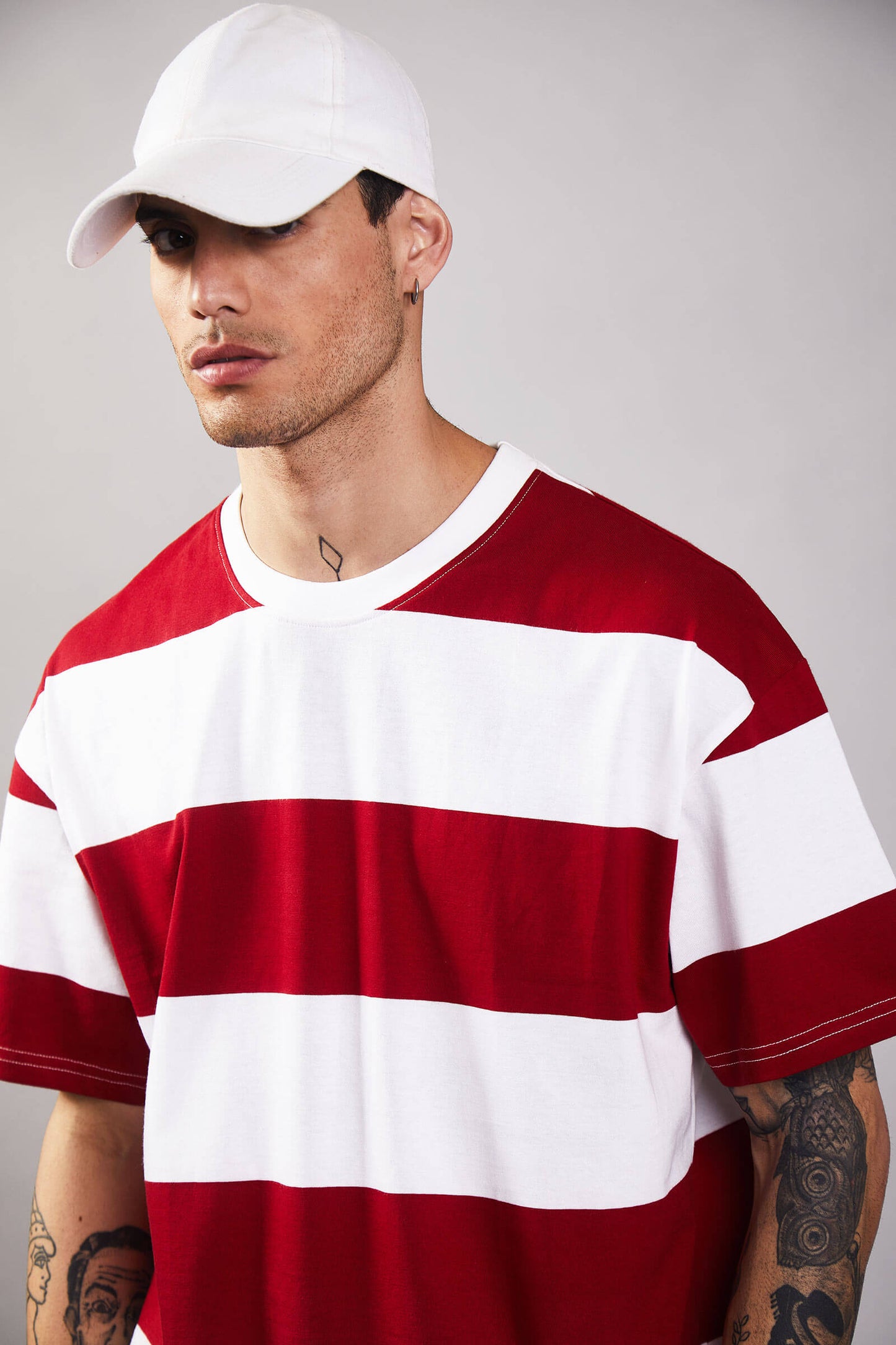 Ruby Stripes Heavyweight Oversized T-shirt