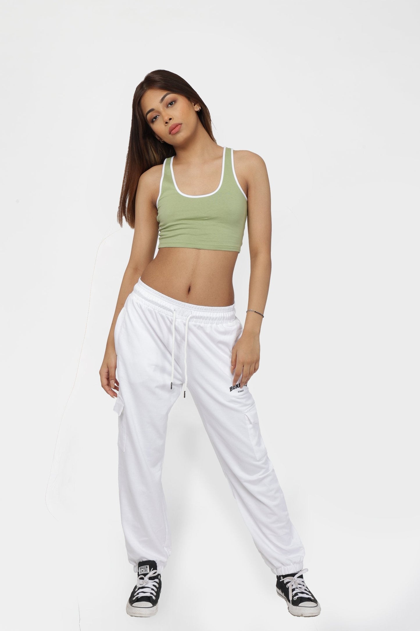 Sage Green Contrast Binding Tank