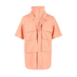 Salmon Safari Shirt With Puffer Neck Detail