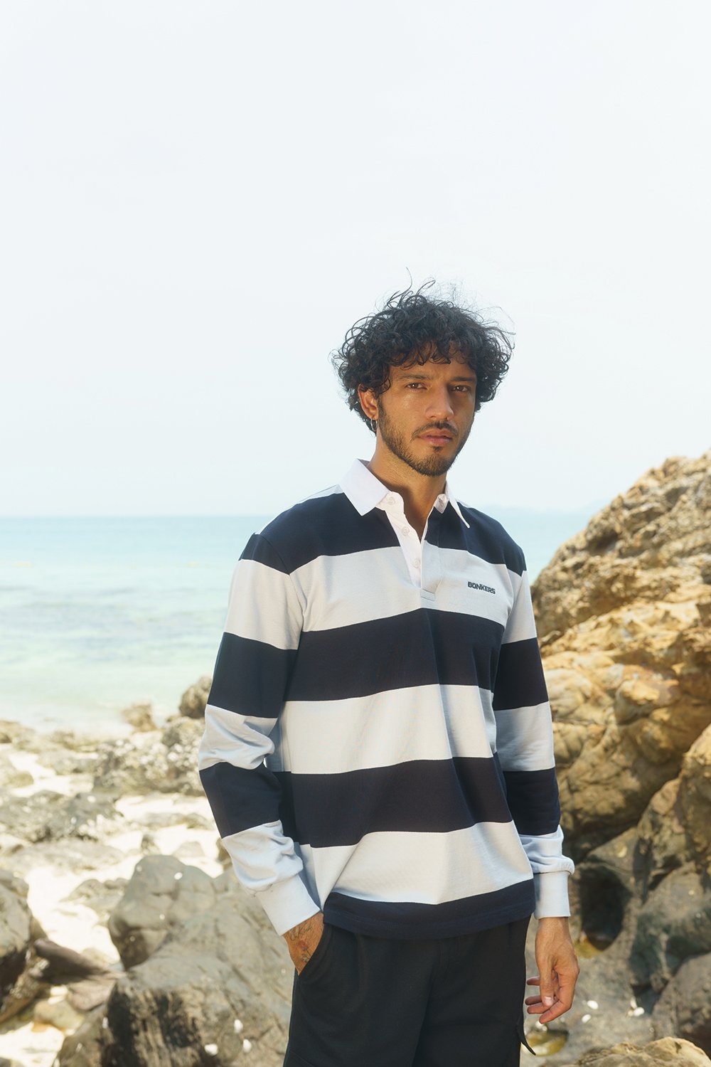 Shades Of Blue Stripe Heavyweight Polo