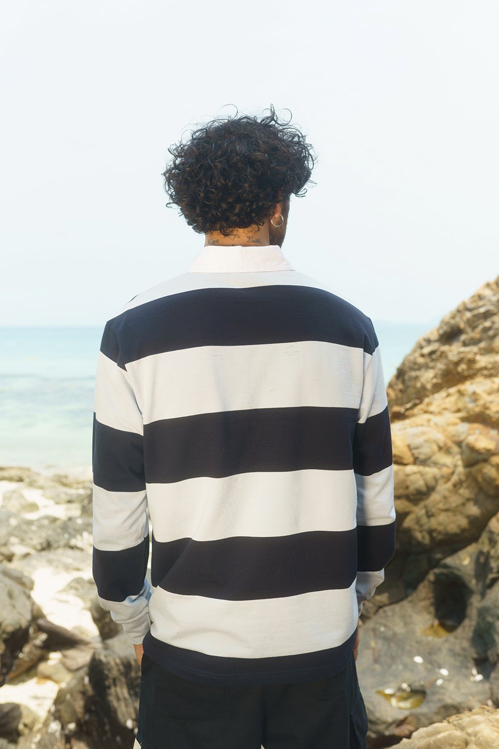 Shades Of Blue Stripe Heavyweight Polo