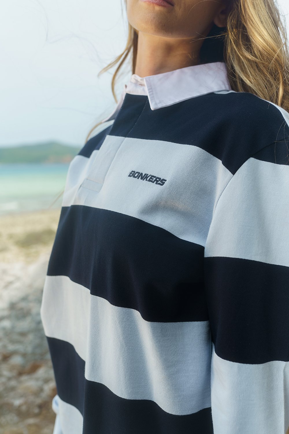 Shades Of Blue Stripe Heavyweight Polo