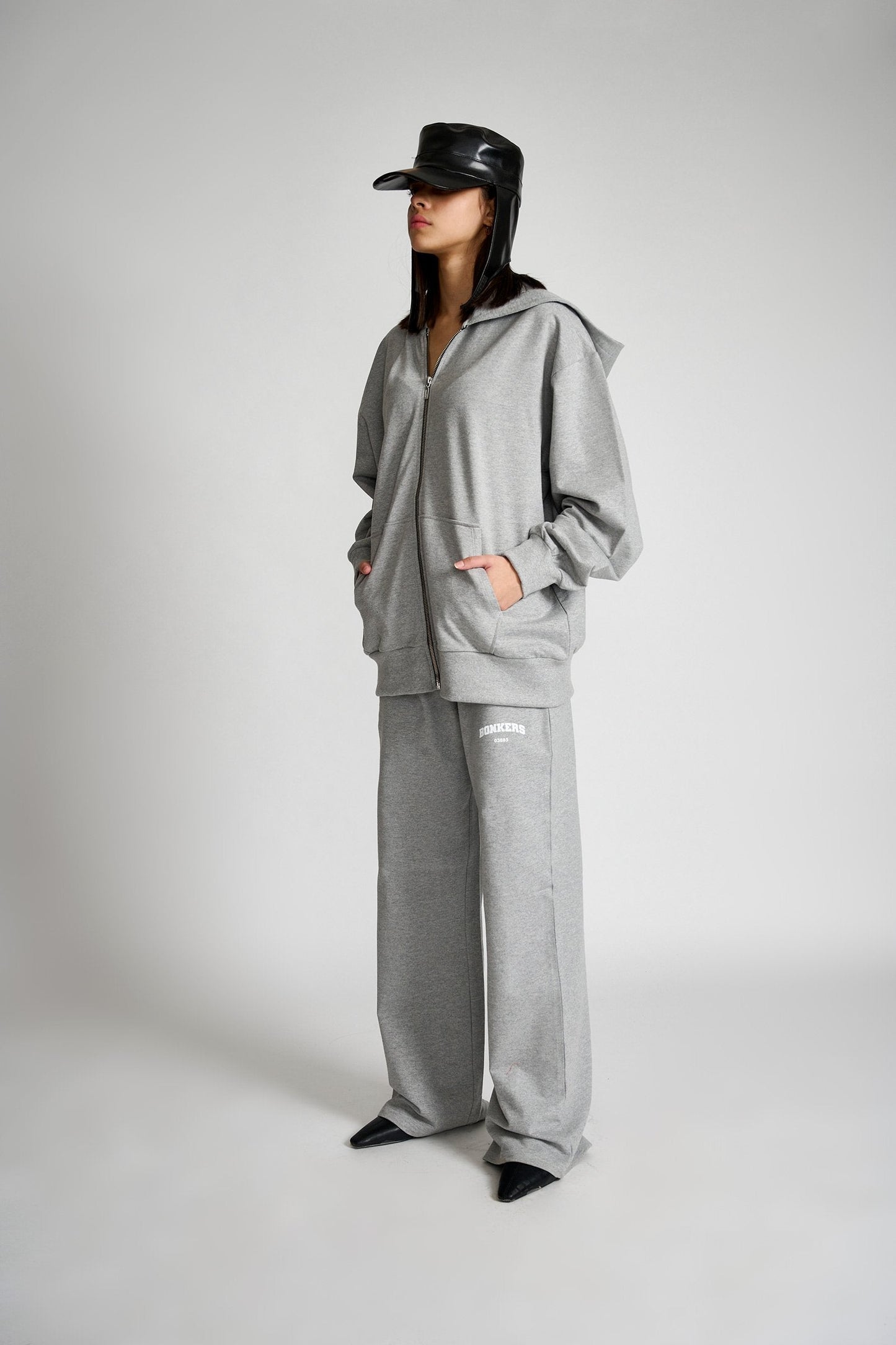 Smokey Grey Melange Zipper