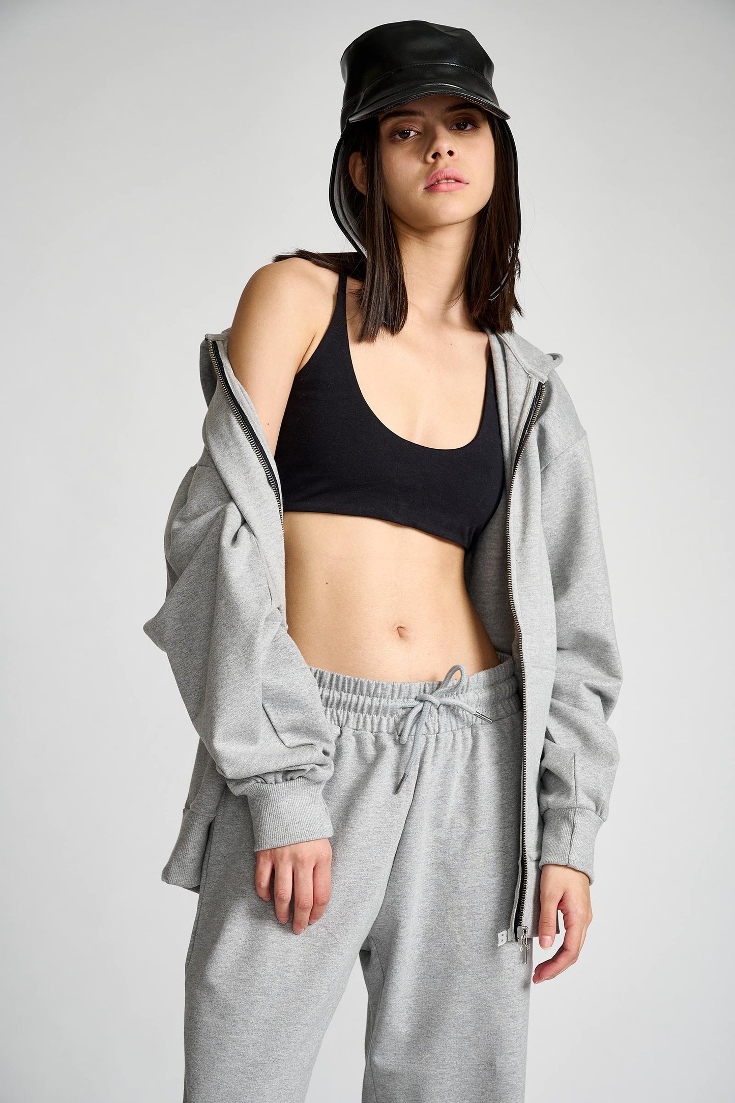 Smokey Grey Melange Zipper