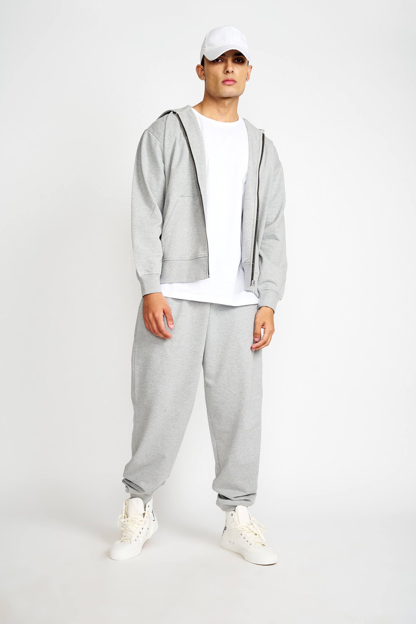 Smokey Grey Melange Zipper