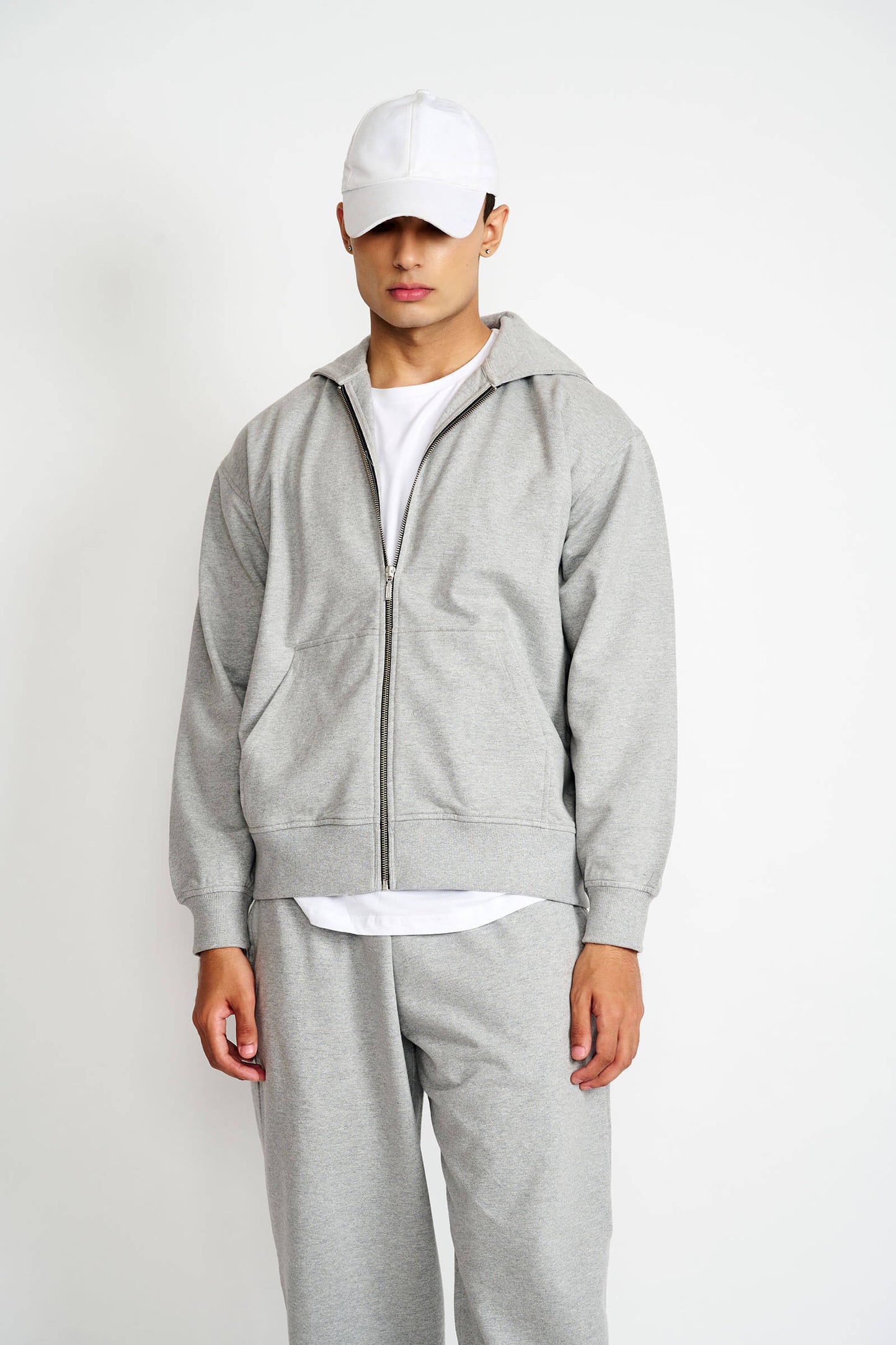 Smokey Grey Melange Zipper