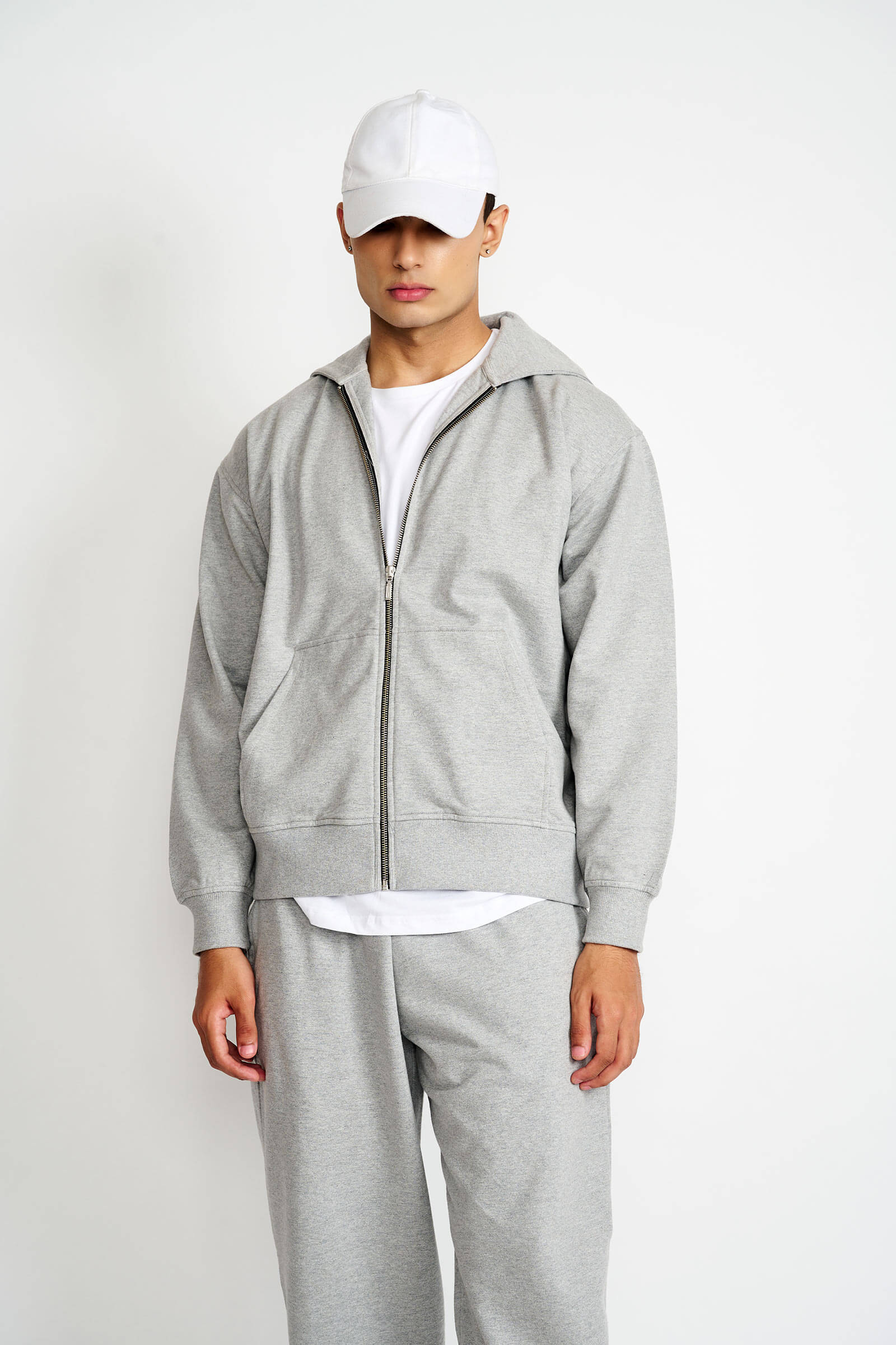 Smokey Grey Melange Zipper