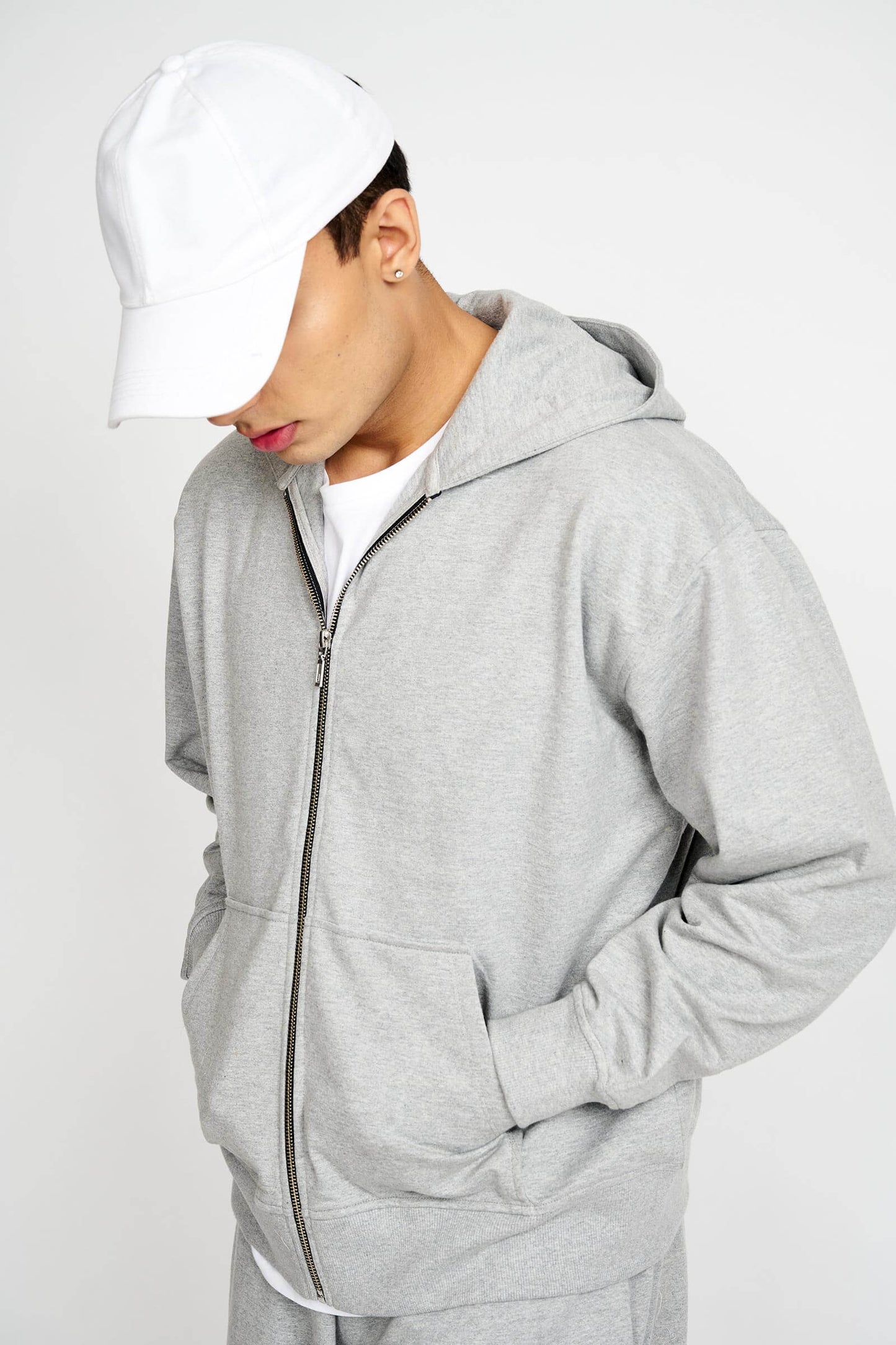 Smokey Grey Melange Zipper