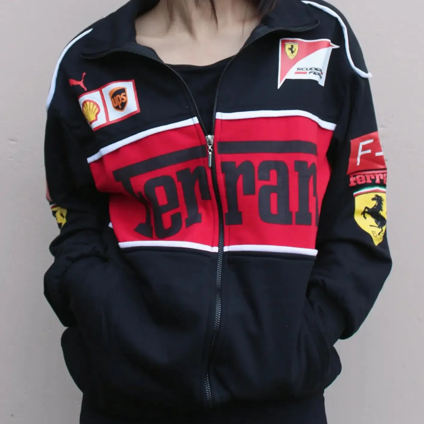 Ferrari F1 Vintage Racing Jacket for Women | Iconic Motorsport Style - Prime Fitz
