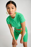 Spring-Green Ribbed Biker Set