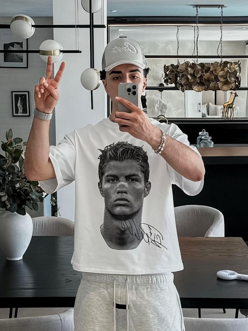 "CR7 Big Face" Oversized Boxy Tee - Prime Fitz