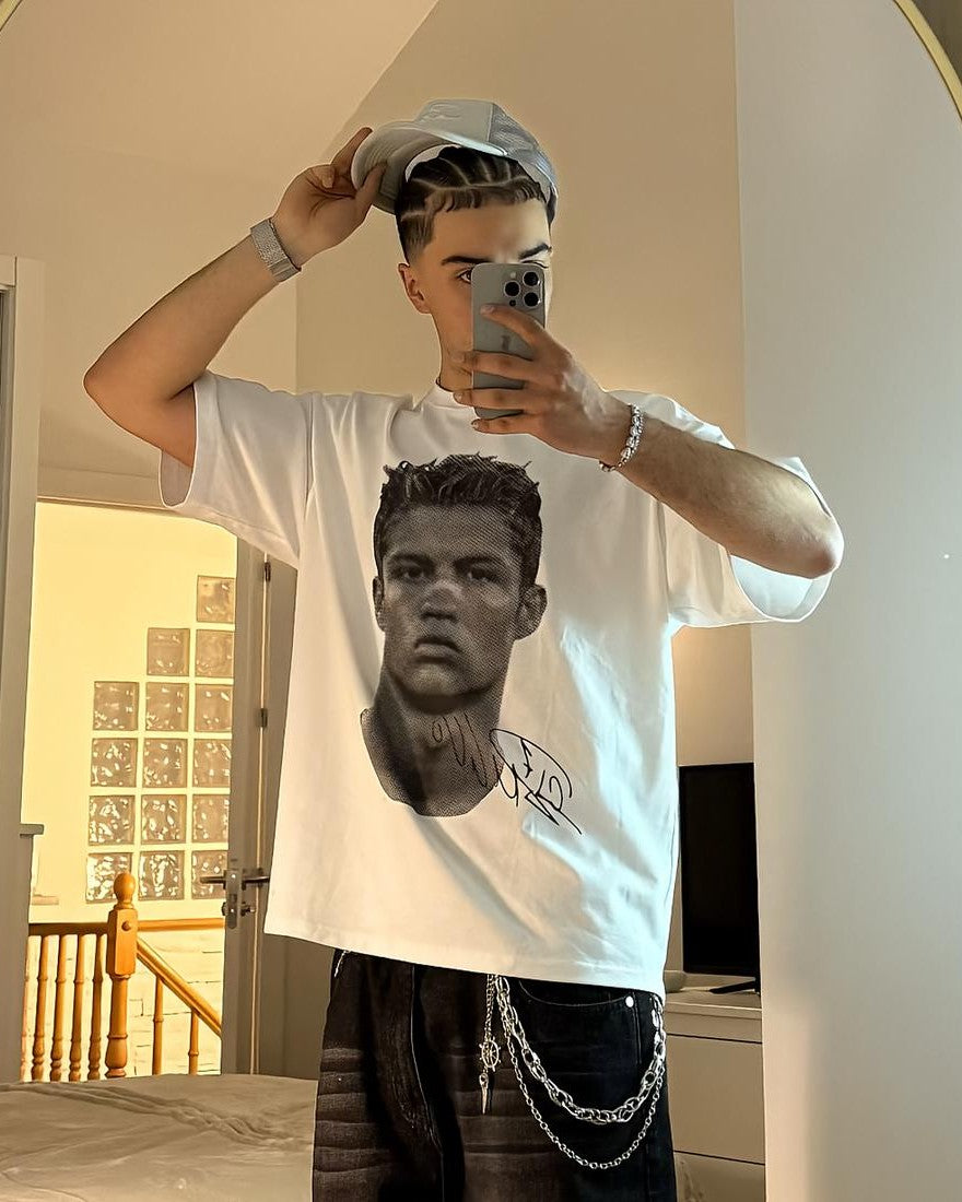 "CR7 Big Face" Oversized Boxy Tee - Prime Fitz