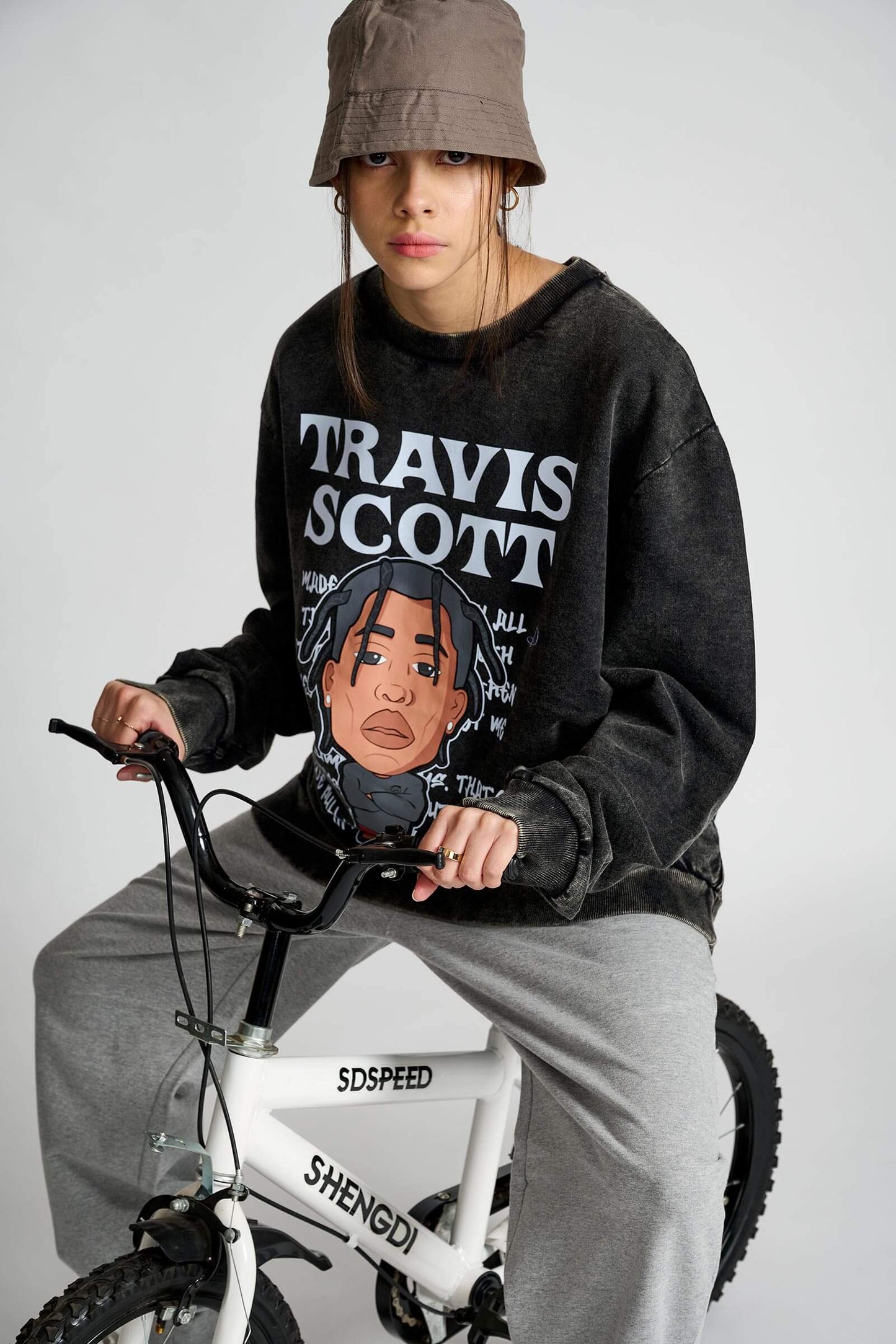 Travis Scott Faded Effect Heavyweight Sweatshirt