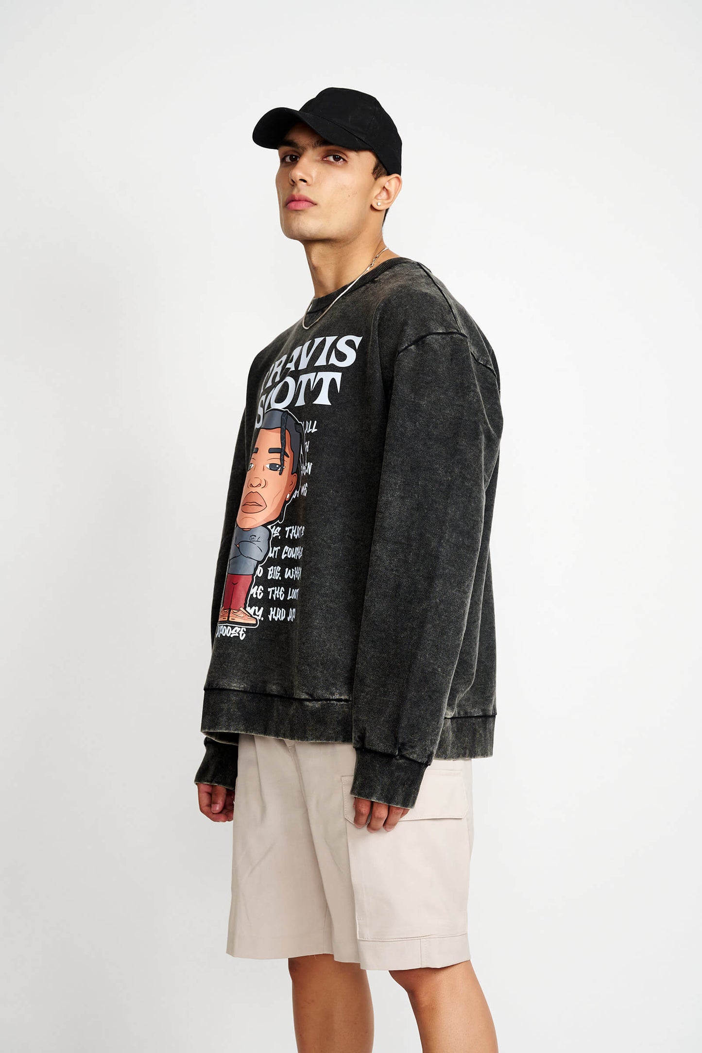 Travis Scott Faded Effect Heavyweight Sweatshirt