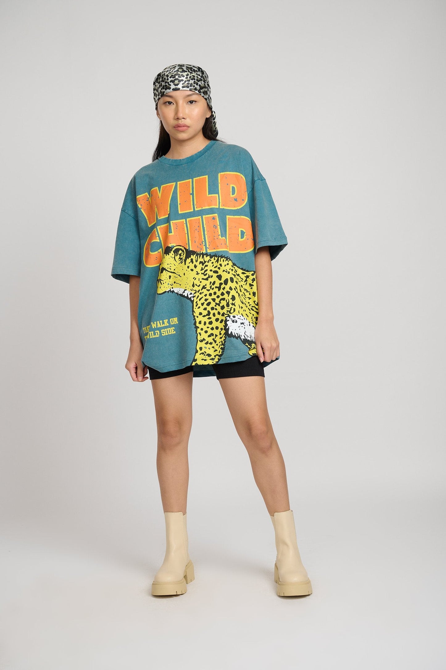 Untamed Faded Effect Oversized T-Shirt