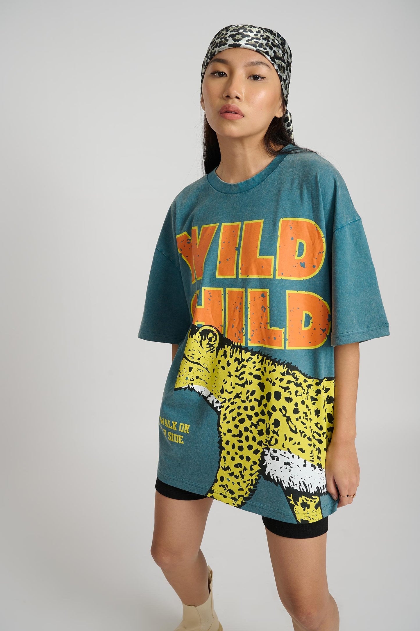 Untamed Faded Effect Oversized T-Shirt