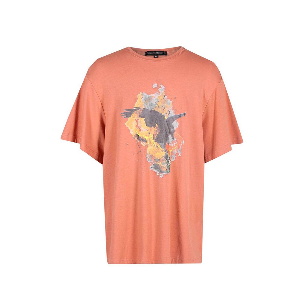 'Death' Print T-Shirt (Rust)