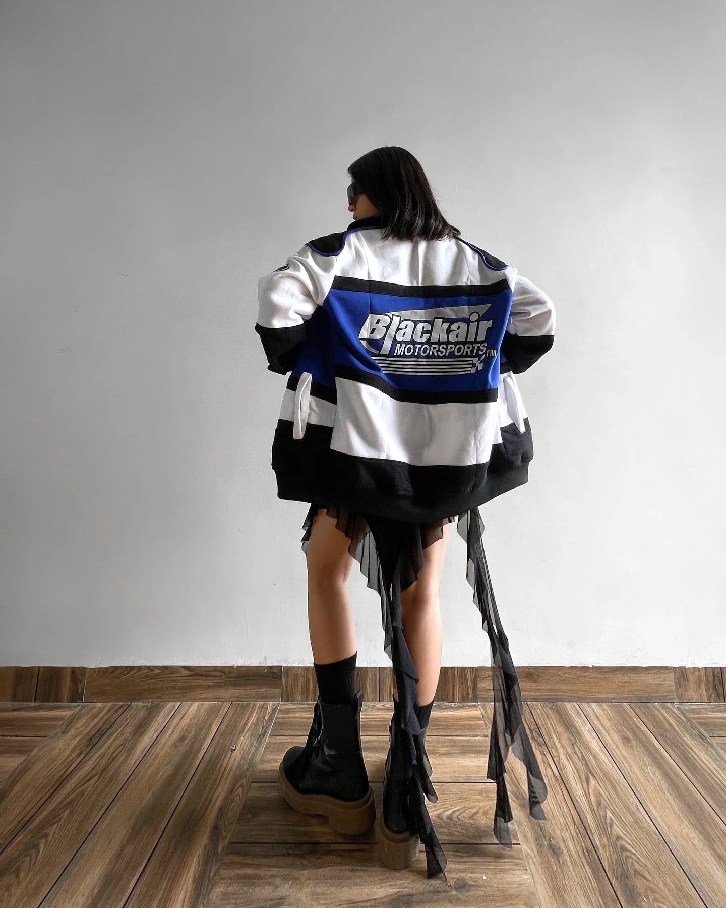 Black Air Classic Vintage Racing Jacket – Iconic Style for Motorsport Enthusiasts - Prime Fitz